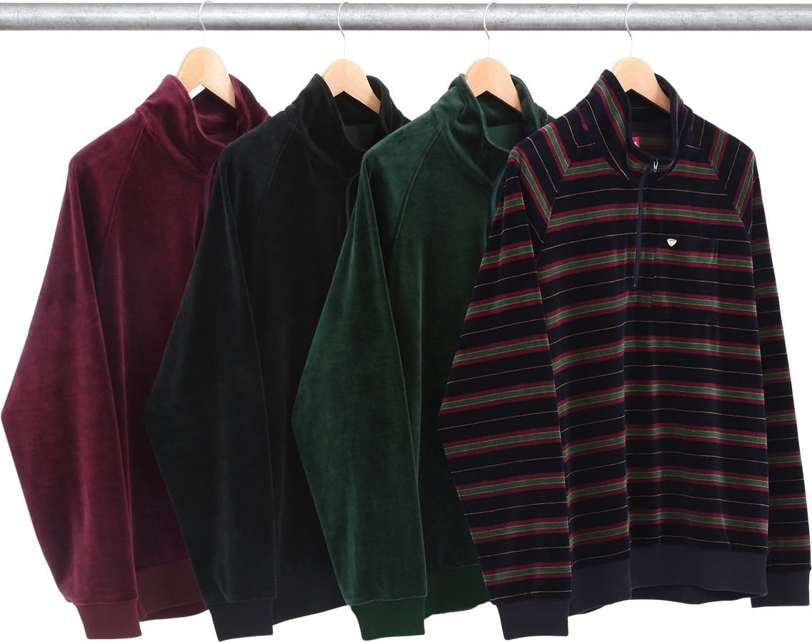 Velour Half Zip Pullover